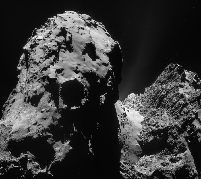 Rosetta's navcam image of 67P, copyright ESA/AOES Medialab